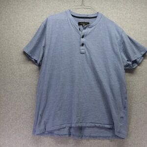 Rag & Bone Henley T-Shirt Mens 2XL XXL Tee Casual Blue Short Sleeve